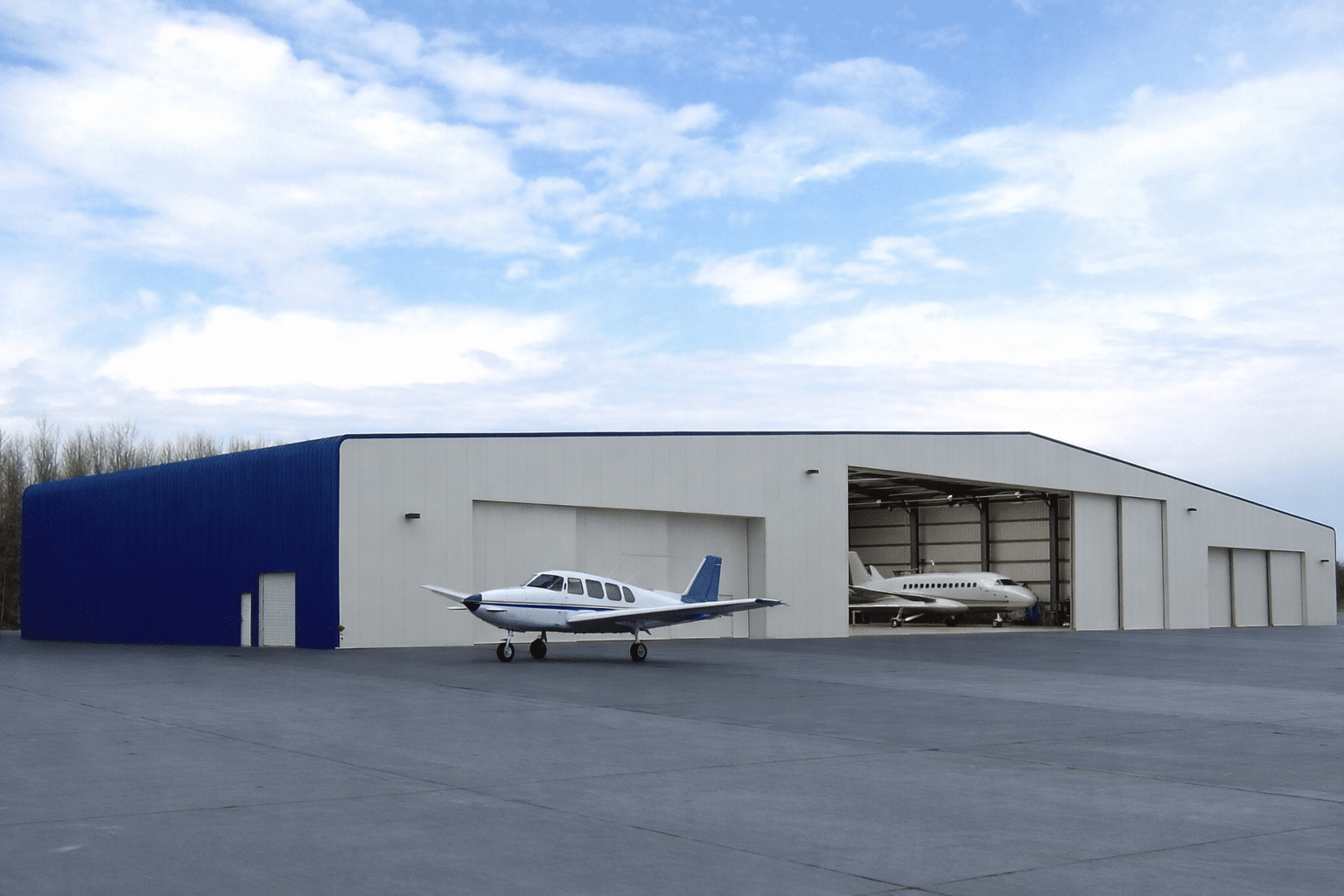 Aircraft hangar building Washington